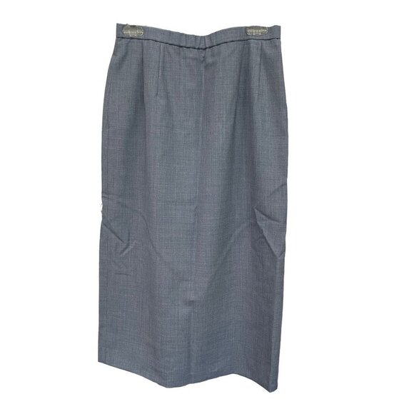 Vintage Pendleton Modest Skirt Solid Blue Virgin Wool Size 10 - Picture 1 of 4
